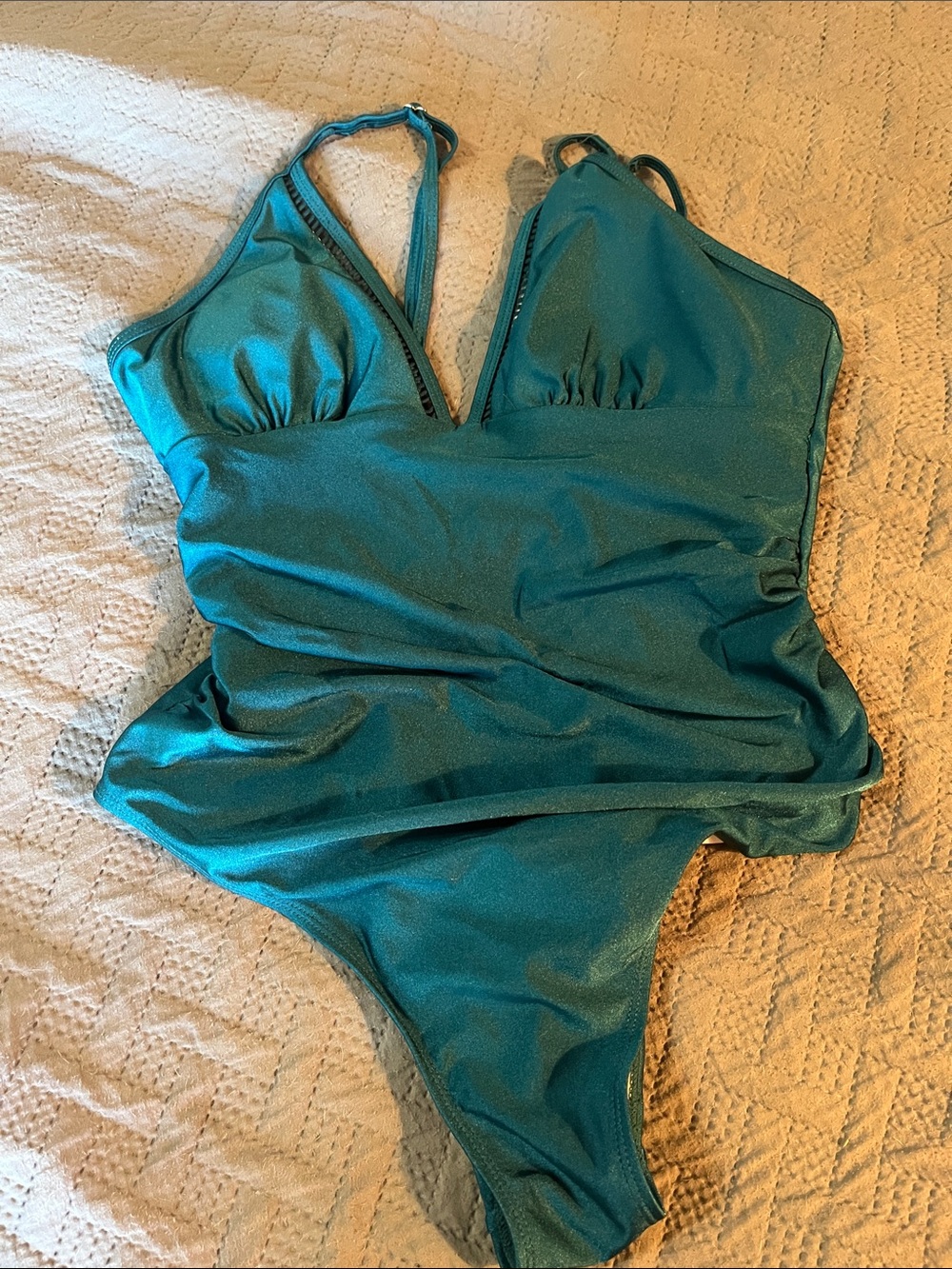 Cupshe Teal Shimmer One-Piece Swimsuit